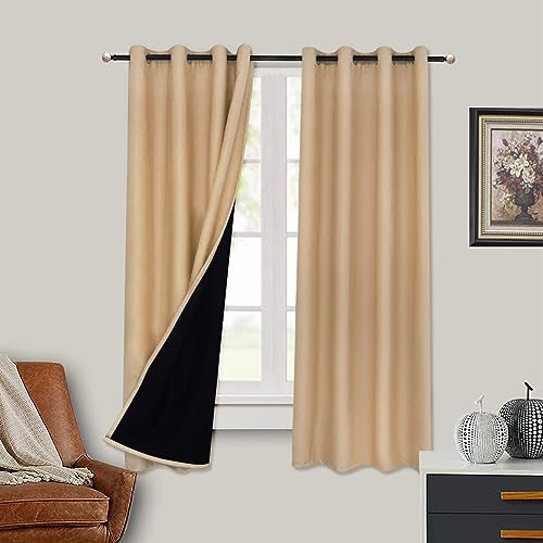 Wärmeisolierte Verdunkelungsvorhänge für Schlafzimmer und Wohnzimmer, vollständig lichtblockierende Vorhänge mit Ösen, 398,8 cm breit x 119,4 cm hoch, energieeffiziente Fensterbehandlung, 2 Stück Wärmeisolierte Verdunkelungsvorhänge für Schlafzimmer und Wohnzimmer, vollständig lichtblockierende Vorhänge mit Ösen, 398,8 cm breit x 119,4 cm hoch, energieeffiziente Fensterbehandlung, 2 Stück von Generisch