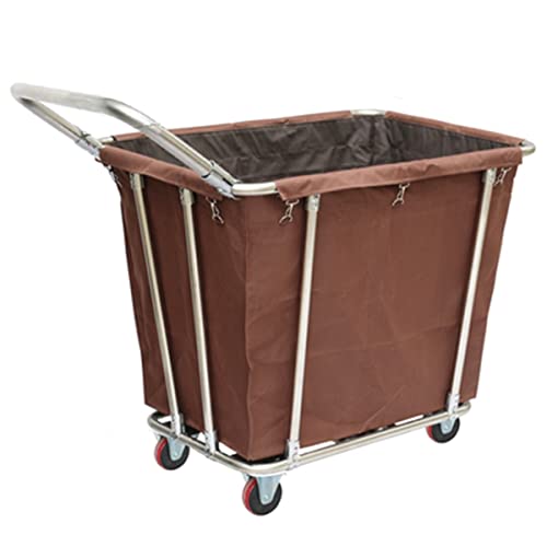 Wäschekorb aus Edelstahl auf Rollen mit abnehmbaren Taschen und Griff, ideal für Zuhause und Hotel von Generisch