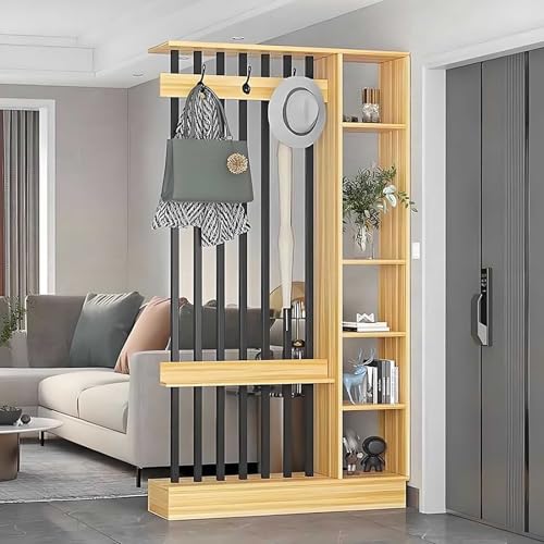 Wand Raumteiler mit Garderobenleiste Boden bis Decke Massivholz Sichtschutz Trennwand für Eingangshalle Wand Raumteiler mit Garderobenleiste Boden bis Decke Massivholz Sichtschutz Trennwand für Eingangshalle von Generisch