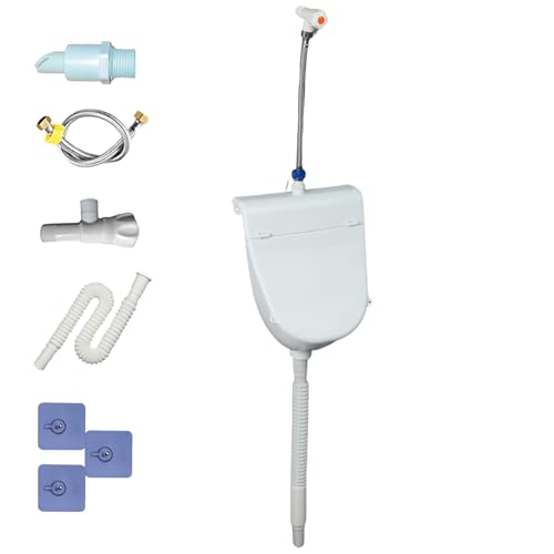 Wand Urinal, Wand Abfluss Für Garten, Spülung Überlaufsicher Urinal Mit Deckel Für Männer Badezimmer WC Außenbereich Camping von Generisch