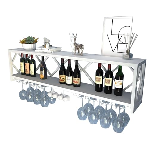 Wand-Weinregal, schwimmendes Barregal, Likörflasche und Weinglas-Display, Wandmontage, Likörschrank für Zuhause, Bar und Esszimmer Wand-Weinregal, schwimmendes Barregal, Likörflasche und Weinglas-Display, Wandmontage, Likörschrank für Zuhause, Bar und Esszimmer von Generisch