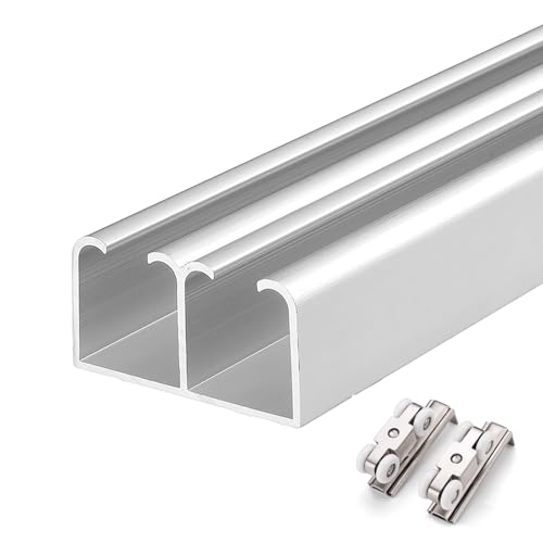 Wand- und Deckenhalterung mit Schiebetür-Hardware-Kit mit Rollen für reibungslosen Betrieb im Büro, Schlafzimmer, Wohnzimmer Wand- und Deckenhalterung mit Schiebetür-Hardware-Kit mit Rollen für reibungslosen Betrieb im Büro, Schlafzimmer, Wohnzimmer von Generisch