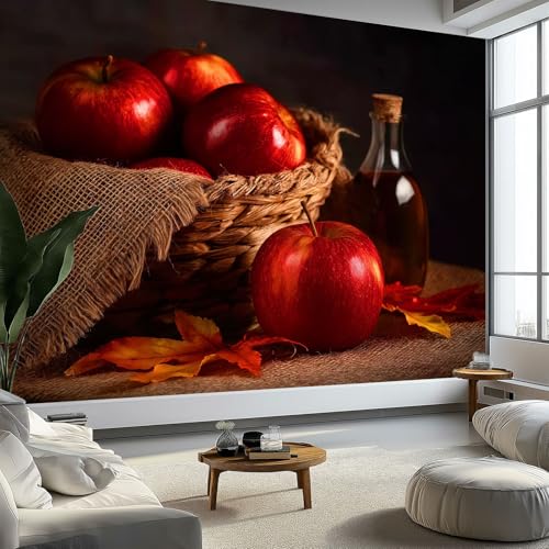 Wandbild Herbstfrüchte Fotografie Fototapete, Landhausstil Tapeten Wandtapete, 400 x 280 cm (B x H) Wanddeko Tapete Design Wand Dekoration Vliestapete Wohnzimmer Schlafzimmer Büro von Generisch