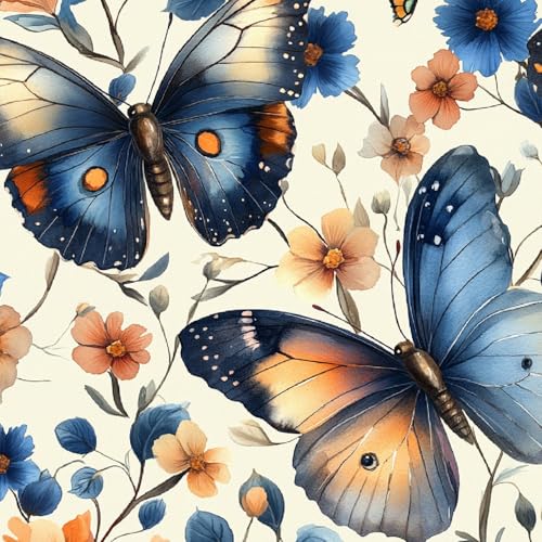 Wandfolie Selbsthaftend 44 X 500 cm 3D Schmetterling Blumen Gras Muster MöBelfolie Selbstklebend Geeignet FüR KüChe Bad WaschküChe Feuchtigkeits Schmutzabweisend Leicht Zu Reinigen Wandtapete von Generisch