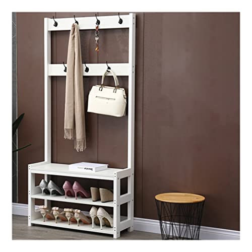 Wandgarderobe im Vintage-Stil mit Schiene, 3-in-1-Eingangsbereich, Aufbewahrungsbank, Schuhregal, Holzoptik, Möbel, einfache Montage, stilvoller Organizer für Heimdekoration Wandgarderobe im Vintage-Stil mit Schiene, 3-in-1-Eingangsbereich, Aufbewahrungsbank, Schuhregal, Holzoptik, Möbel, einfache Montage, stilvoller Organizer für Heimdekoration von Generisch