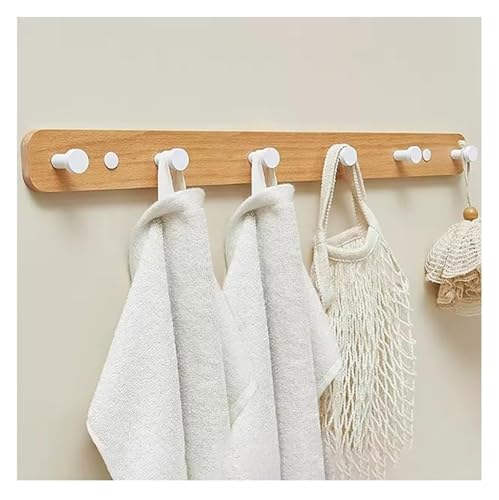 Wandgarderobe mit 3-6 Haken, perfekt für Mäntel, Hüte, Jacken, Kleidung und Handtücher, Holz-Finish, 55 x 5 cm, stilvolle und funktionale Home Nizer von Generisch