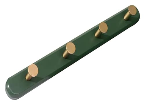Wandgarderobe mit 4-6 Haken, stilvoller grüner Kleiderbügel für Mäntel, Hüte, Kleidung und Schals, platzsparendes Design (40 x 4 x 5 cm) von Generisch
