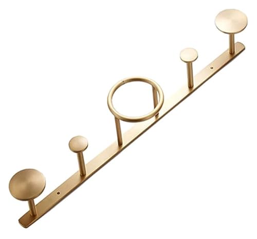 Wandgarderobe mit 5 Haken, langlebiger Kleiderbügel für Schlafzimmer, Flur, Wohnzimmer, Badezimmer – stilvolles Gold-Finish, 50 cm lang von Generisch