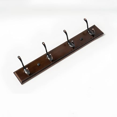 Wandgarderobe mit 6 Haken – stilvolle Bambus-Basis aus Holz für Jacken, Hüte, Sonnenbrillen, Leinen und Handtücher – Walnussholz-Finish, perfekter Eingangsbereich von Generisch