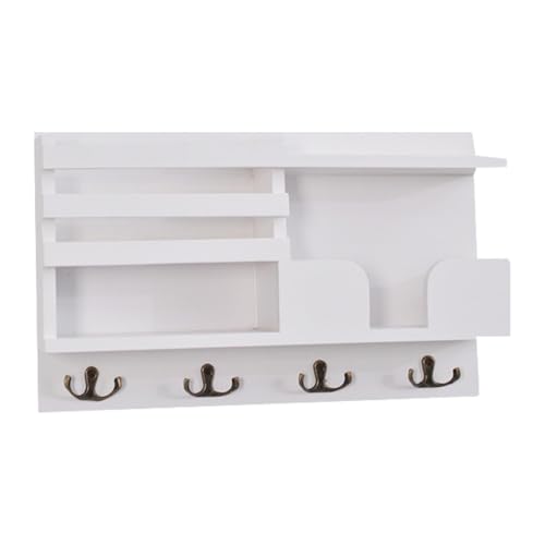Wandgarderobe mit Ablage | Schwebende Holzregale mit Haken | Wand-Organizer mit Haken, Eingangsregal, Schlüsselhalter, Bauernhaus-Dekoration für Zuhause, Geschäft, Hotel Wandgarderobe mit Ablage | Schwebende Holzregale mit Haken | Wand-Organizer mit Haken, Eingangsregal, Schlüsselhalter, Bauernhaus-Dekoration für Zuhause, Geschäft, Hotel von Generisch