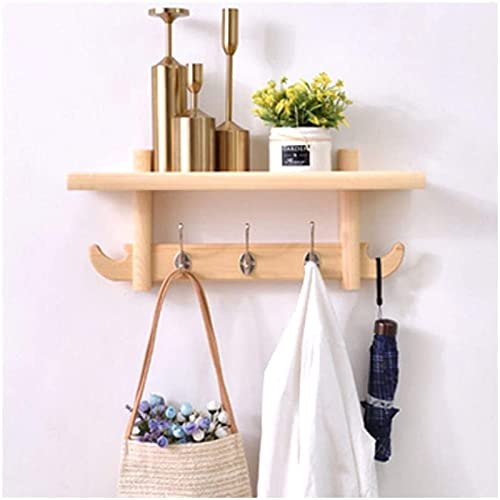 Wandgarderobe mit Holzregal – langlebiger Eingangs-Organizer für Mäntel, Hüte und Taschen – perfekt für Küche, Bad oder Flur von Generisch