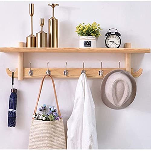Wandgarderobe mit Holzregal – langlebiger Eingangs-Organizer für Mäntel, Hüte und Taschen – perfekt für Küche, Bad oder Flur von Generisch