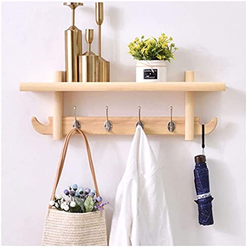 Wandgarderobe mit Holzregal – langlebiger Eingangs-Organizer für Mäntel, Hüte und Taschen – perfekt für Küche, Bad oder Flur von Generisch