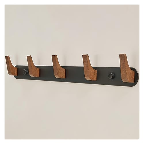 Wandgarderobe mit rustikalen Haken – Metall und Holz, Eingangshaken für Wohnzimmer, Schlafzimmer und Eingang von Generisch