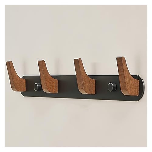 Wandgarderobe mit rustikalen Haken – Metall und Holz, Eingangshaken für Wohnzimmer, Schlafzimmer und Eingang von Generisch
