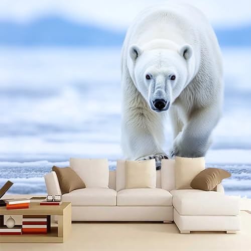 Wandgemälde 3D Eisbär Art Fototapete Premium Leinwandstoff Tier Hochauflösender Digitaldruck 366 x 254 cm Vlies Tapeten Moderne Wandtapete Wohnzimmer Schlafzimmer Wandgemälde 3D Eisbär Art Fototapete Premium Leinwandstoff Tier Hochauflösender Digitaldruck 366 x 254 cm Vlies Tapeten Moderne Wandtapete Wohnzimmer Schlafzimmer von Generisch