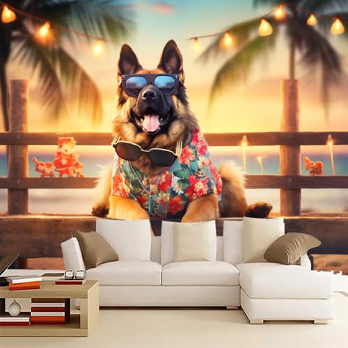 Wandgemälde 3D Schäferhund Art Fototapete Premium Leinwandstoff Hund Hochauflösender Digitaldruck 300 x 210 cm Vlies Tapeten Moderne Wandtapete Wohnzimmer Schlafzimmer Wandgemälde 3D Schäferhund Art Fototapete Premium Leinwandstoff Hund Hochauflösender Digitaldruck 300 x 210 cm Vlies Tapeten Moderne Wandtapete Wohnzimmer Schlafzimmer von Generisch