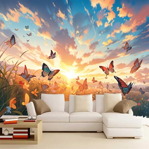 Wandgemälde 3D Schmetterling Art Fototapete Premium Leinwandstoff Blumen Hochauflösender Digitaldruck 350 x 245 cm Vlies Tapeten Moderne Wandtapete Wohnzimmer Schlafzimmer Wandgemälde 3D Schmetterling Art Fototapete Premium Leinwandstoff Blumen Hochauflösender Digitaldruck 350 x 245 cm Vlies Tapeten Moderne Wandtapete Wohnzimmer Schlafzimmer von Generisch