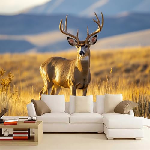 Wandgemälde 3D Wiese Art Fototapete Premium Leinwandstoff Antilope Hochauflösender Digitaldruck 300 x 210 cm Vlies Tapeten Moderne Wandtapete Wohnzimmer Schlafzimmer Wandgemälde 3D Wiese Art Fototapete Premium Leinwandstoff Antilope Hochauflösender Digitaldruck 300 x 210 cm Vlies Tapeten Moderne Wandtapete Wohnzimmer Schlafzimmer von Generisch