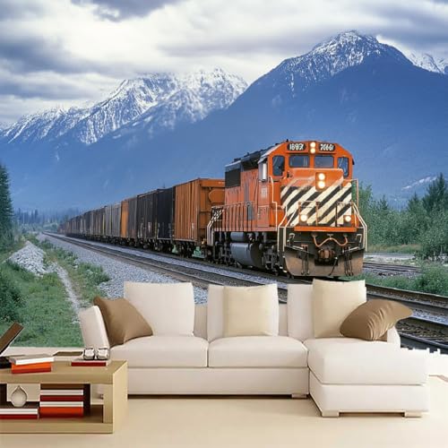 Wandgemälde 3D Zug Art Fototapete Premium Leinwandstoff Dampflokomotive Hochauflösender Digitaldruck 366 x 254 cm Vlies Tapeten Moderne Wandtapete Wohnzimmer Schlafzimmer Wandgemälde 3D Zug Art Fototapete Premium Leinwandstoff Dampflokomotive Hochauflösender Digitaldruck 366 x 254 cm Vlies Tapeten Moderne Wandtapete Wohnzimmer Schlafzimmer von Generisch