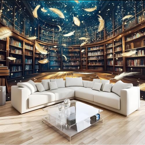 Wandgemälde Tapete Digitale Kunst Magische Bibliothek Bücher Federn Fototapete Für Schlafzimmer Wohnzimmer Sofa Tv Hintergrund Wanddekoration Vliespapier, 350 x 256 cm Wanddeko Wohnzimm Wandgemälde Tapete Digitale Kunst Magische Bibliothek Bücher Federn Fototapete Für Schlafzimmer Wohnzimmer Sofa Tv Hintergrund Wanddekoration Vliespapier, 350 x 256 cm Wanddeko Wohnzimm von Generisch