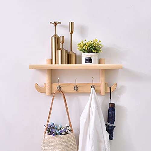 Wandhaken aus Holz mit Ablage Garderobe und Huthalter für Eingangsbereich Küche und Bad - Stilvolle und funktionale Aufbewahrungslösung Platzsparendes Design von Generisch
