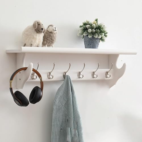 Wandhaken mit Ablage - Holz Garderobenleiste für Eingangsbereich, Badezimmer, Wohnzimmer, Schlafzimmer - Wandmontiertes Design von Generisch