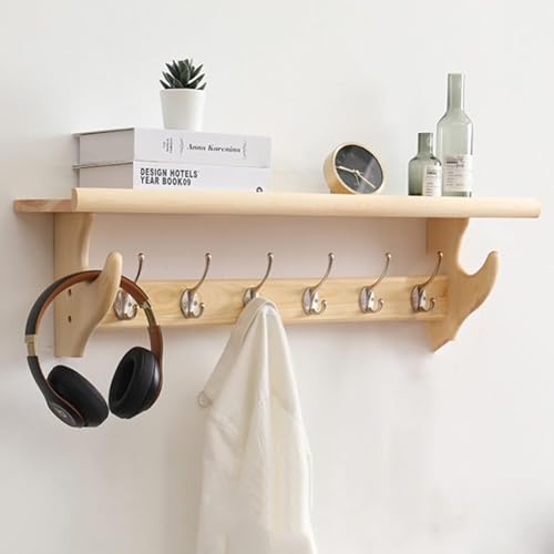 Wandhaken mit Ablage - Holz Garderobenleiste für Eingangsbereich, Badezimmer, Wohnzimmer, Schlafzimmer - Wandmontiertes Design von Generisch