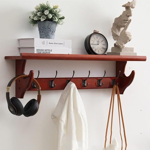 Wandhaken mit Ablage - Holz Garderobenleiste für Eingangsbereich, Badezimmer, Wohnzimmer, Schlafzimmer - Wandmontiertes Design von Generisch