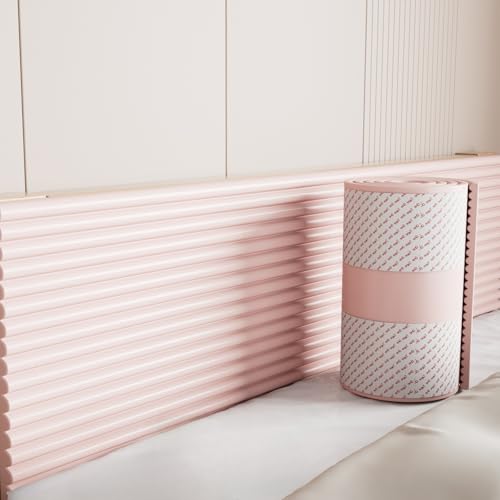 Wandkissen, Kissen Panel Wand 1.2cm Dick, Wandpolster Selbstklebend, Polsterpaneel Wand, Anti-Collision Wandpaneele, Bett Kopfteil Gepolstert für Schlafzimmer, Wandschutz(Pink,30 cm x 2 m 3pcs) von Generisch