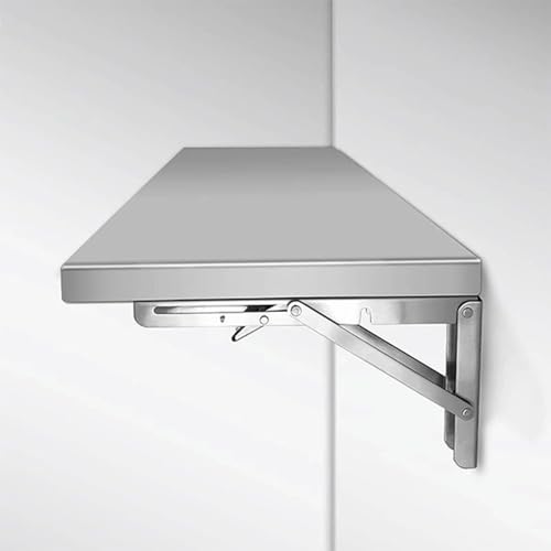 Wandklapptisch Drop-Leaf-Tisch Wandmontierter Klapptisch Platzsparender Schwebender Schreibtisch, Edelstahl 304, hält einem Gewicht von 150 kg Stand, 0.8 mm Dicke Platte (70 x 40 x 3 cm) von Generisch