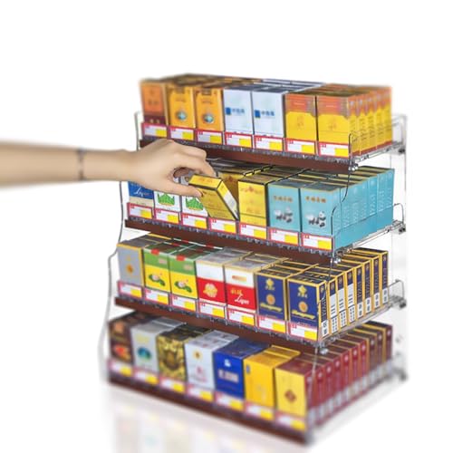 Wandmontierte Acryl-Vitrine mit automatischem Schieber für Convenience Store Zigarettenaufbewahrung von Generisch