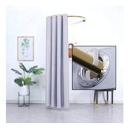Wandmontierte Ankleidekabine Trennwand mit Verdunkelungsvorhang und goldener Aufhängestange für Bekleidungsgeschäft Sichtschutz von Generisch