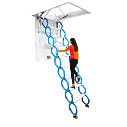 Wandmontierte Dachbodenleiter mit Handlauf, 500 kg Kapazität, versteckte Deckenhalterung, faltbares Design für einfachen Zugang zur Garage oder Keller Wandmontierte Dachbodenleiter mit Handlauf, 500 kg Kapazität, versteckte Deckenhalterung, faltbares Design für einfachen Zugang zur Garage oder Keller von Generisch
