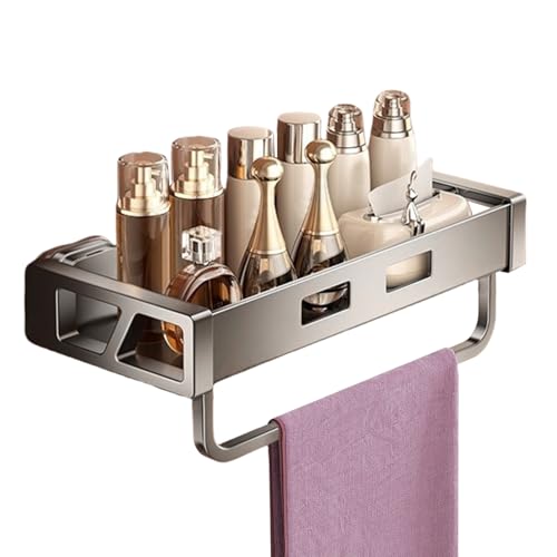 Wandmontierte Duschablage – Badezimmeraufbewahrung | Multifunktionaler Dusch-Organizer mit Saugnapf | Duschregal mit Saugnapf für Dusche, Wandregal für Badezimmer, WC, C von Generisch