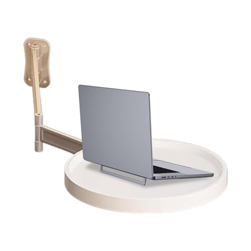 Wandmontierte Seitentisch rund, wandmontiertes Klapptisch - Tablettschreibtisch | 180 ° Rotation Faltbarer Kaffeetisch moderner Wandschalter für Nachthause Küche von Generisch