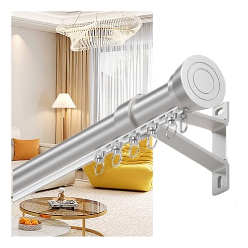 Wandmontierte Vorhangschiene mit Aluminiumlegierungsschiene, unterer Schlitzschieber für sanftes Gleiten, universelle Passform für Schlafzimmer und Wohnzimmer Dekoration Wandmontierte Vorhangschiene mit Aluminiumlegierungsschiene, unterer Schlitzschieber für sanftes Gleiten, universelle Passform für Schlafzimmer und Wohnzimmer Dekoration von Generisch