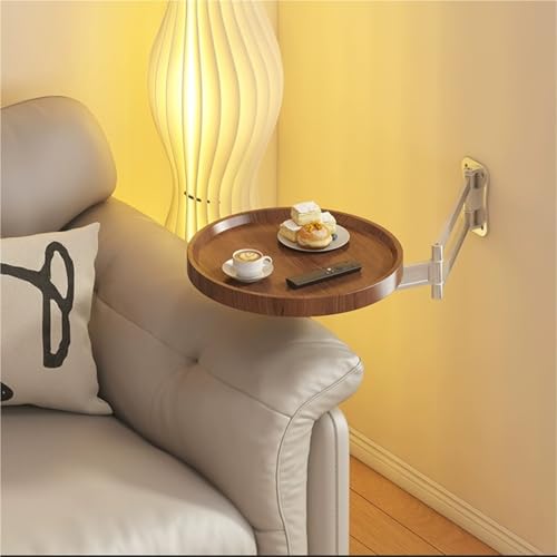 Wandmontierter, klappbarer runder Tisch, platzsparendes, ausklappbares Design für Esszimmer, Schreibtisch oder Nachttisch von Generisch