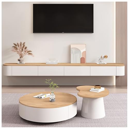 Wandmontierter, schwebender TV-Schrank, platzsparende Medienkonsole mit Kabelmanagement und reichlich Stauraum für Wohnzimmer, Schlafzimmer, Heimkino, modernes Design, 140 cm Wandmontierter, schwebender TV-Schrank, platzsparende Medienkonsole mit Kabelmanagement und reichlich Stauraum für Wohnzimmer, Schlafzimmer, Heimkino, modernes Design, 140 cm von Generisch