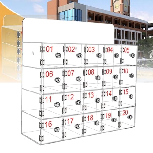 Wandmontierter Acryl-Handy-Aufbewahrungsschrank – transparenter Organizer mit 20 Steckplätzen für sichere Präsentation und Organisation Wandmontierter Acryl-Handy-Aufbewahrungsschrank – transparenter Organizer mit 20 Steckplätzen für sichere Präsentation und Organisation von Generisch