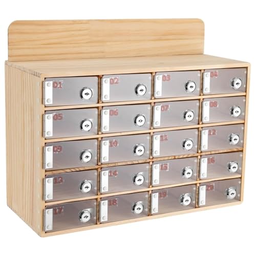 Wandmontierter Acryl-Holz-Handyschrank mit Schloss und Schlüsseln, 30 Türen, Büro- und Klassenzimmer-Schrank für Mitarbeiter und Aufbewahrung von kleinen Gegenständen von Generisch