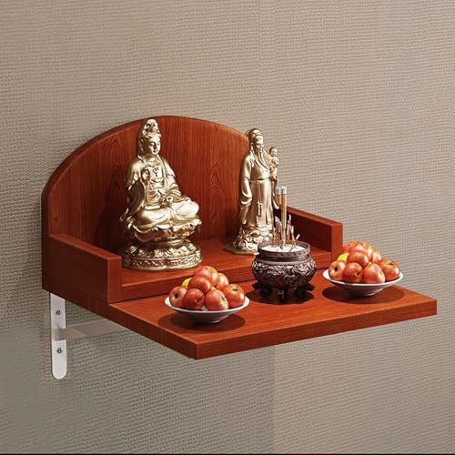 Wandmontierter Altartisch, doppellagiger Pooja-Schrank mit Beistelltischen, schlichtes modernes Design für buddhistisches Gebet, ideal für Wohnzimmer, Schlafzimmer, Büro, Badezimmer (Rot, 60 x 46 x 21 Wandmontierter Altartisch, doppellagiger Pooja-Schrank mit Beistelltischen, schlichtes modernes Design für buddhistisches Gebet, ideal für Wohnzimmer, Schlafzimmer, Büro, Badezimmer (Rot, 60 x 46 x 21 von Generisch
