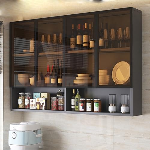 Wandmontierter Badezimmer-Aufbewahrungsschrank, schmal über dem Toilettenschrank für Badezimmer- oder Wohnzimmerdekoration, versteckter Griff von Generisch