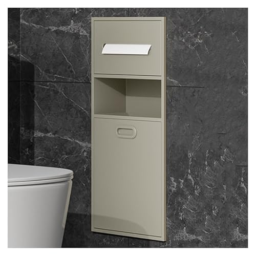 Wandmontierter Dusch-Organizer, Edelstahl, Badezimmer-Regal mit integriertem Mülleimer, 30 x 65 x 14 cm, braune Aufbewahrungslösung für Zuhause und Hotel von Generisch