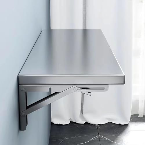 Wandmontierter Edelstahl-Klapptisch, platzsparend, niedriges Regal, Esstisch mit perforierter Halterung, vielseitiger Küchenwandtisch, ideal für kleine Räume Wandmontierter Edelstahl-Klapptisch, platzsparend, niedriges Regal, Esstisch mit perforierter Halterung, vielseitiger Küchenwandtisch, ideal für kleine Räume von Generisch