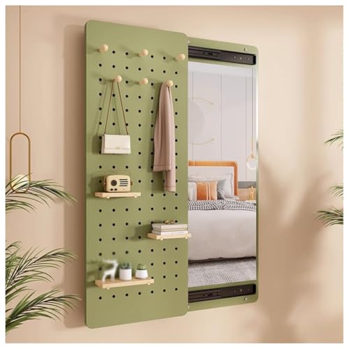 Wandmontierter Ganzkörperspiegel mit Stecktafel-Organizer und Gleitschiene, platzsparende Lösung für Eingang, Wohnzimmer und Hoteldekoration Wandmontierter Ganzkörperspiegel mit Stecktafel-Organizer und Gleitschiene, platzsparende Lösung für Eingang, Wohnzimmer und Hoteldekoration von Generisch