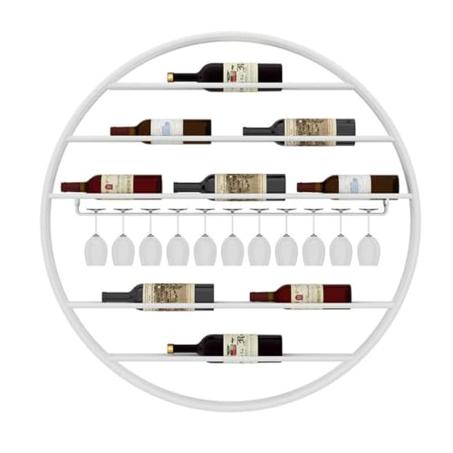 Wandmontierter Getränkehalter Likörschrank mit Flaschenregal Home Bar Whiskey Rack LED Stern Design Weiß 100 x 100 x 10 cm Perfekt für Heimdekoration und Unterhaltung von Generisch