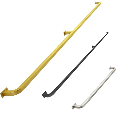 Wandmontierter Handlauf, Metall, Treppengeländer, 200 kg Tragkraft, 30 mm Rohr, Schutzschiene für Kinder und Senioren, Innen- und Außenbereich (Silber, 540 cm Länge) von Generisch