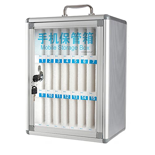 Wandmontierter Handy-Tresor aus Aluminiumlegierung mit Sicherheitsschloss, 24 Fächer, Aufbewahrungsschrank für Restaurants, Büros und Veranstaltungen zum Befestigen und Sichern von Geräten Wandmontierter Handy-Tresor aus Aluminiumlegierung mit Sicherheitsschloss, 24 Fächer, Aufbewahrungsschrank für Restaurants, Büros und Veranstaltungen zum Befestigen und Sichern von Geräten von Generisch