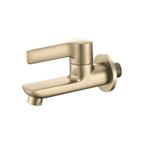 Wandmontierter Kaltwasserhahn für Wischmopp, Waschbecken mit Wabenschaumauslauf Einhandgriff G1/2 Anschluss, gebürstetes Gold-Finish - Ideal für Pools & Waschbecken Wandmontierter Kaltwasserhahn für Wischmopp, Waschbecken mit Wabenschaumauslauf Einhandgriff G1/2 Anschluss, gebürstetes Gold-Finish - Ideal für Pools & Waschbecken von Generisch